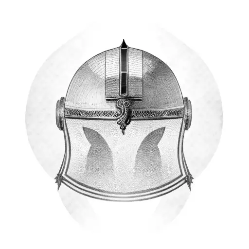 roman helmet tattoo design idea
