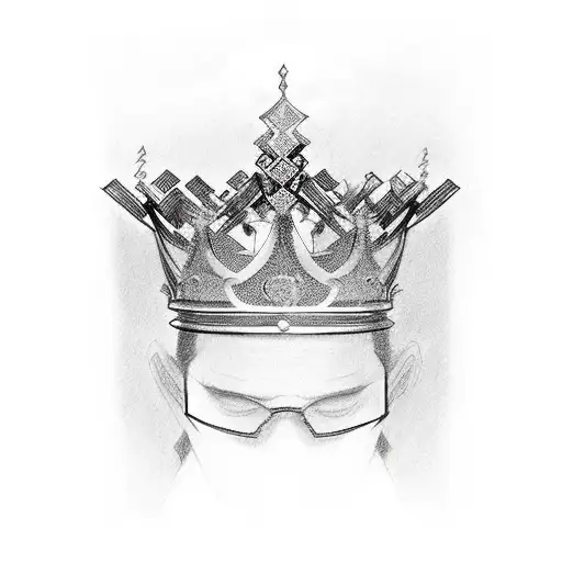 king's crown tattoo design idea