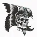 skull wearing pharaoh headdress tattoo design idea