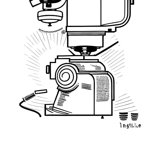A vintage microscope with a book and a cup of coffee tattoo design idea