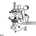 A vintage microscope with a book and a cup of coffee tattoo design idea