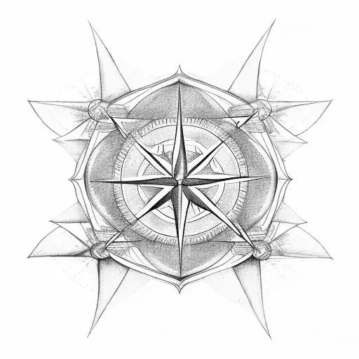 wind rose with a plane, and the name of selenne tattoo design idea