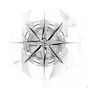 wind rose with a plane tattoo design idea