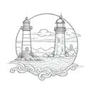 lighthouse and anchor tattoo design idea