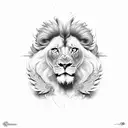 Wings with lion tattoo design idea