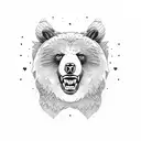 Angry Bear full face  tattoo design idea
