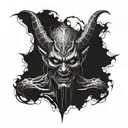 depressed demon tattoo design idea