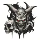 depressed demon tattoo design idea