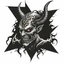 depressed demon tattoo design idea