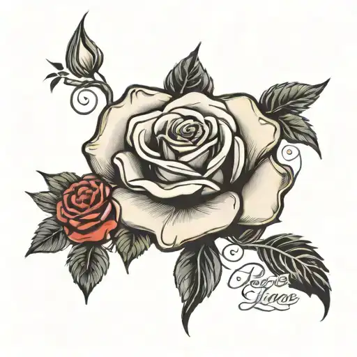 peace rose love faith hope written tattoo design idea