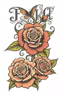 peace rose love faith hope written vertically tattoo design idea