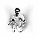 young messi and now walking toward camp nou tattoo design idea
