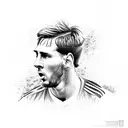 young messi and now walking toward camp nou tattoo design idea