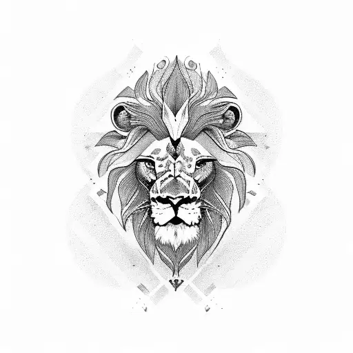 lion and skull tattoo design idea