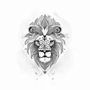 lion and skull tattoo design idea