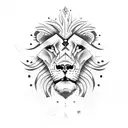 lion and skull tattoo design idea