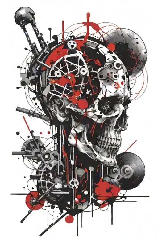 dead head pendulum tattoo design idea
