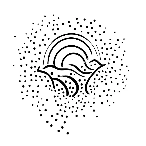 A droplet of water falling into a calm pond tattoo design idea