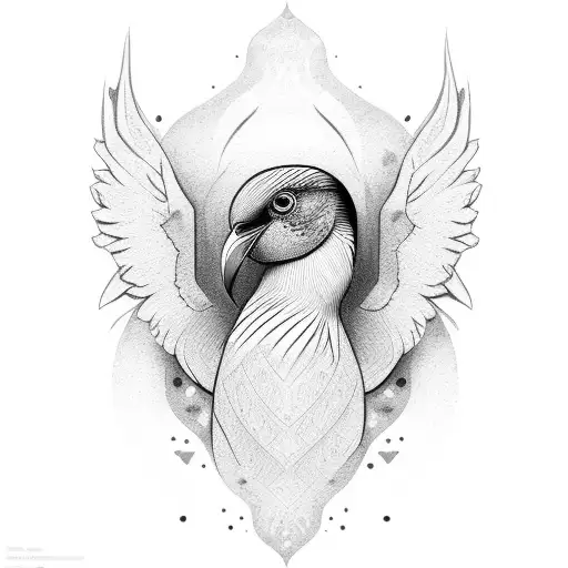 neck bird  tattoo design idea