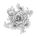oriental flowers tattoo design idea