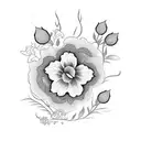 oriental flowers tattoo design idea