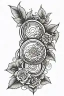 organic with a circle with elements tattoo design idea
