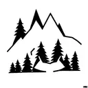 3 bears and a snowy mountain inside a mountain tattoo design idea