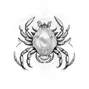 crab with scorpion tail and capricorn horns tattoo design idea
