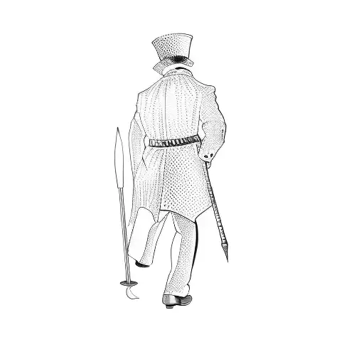 a man with a cane tattoo design idea