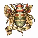 June bug with memorial banner tattoo tattoo design idea