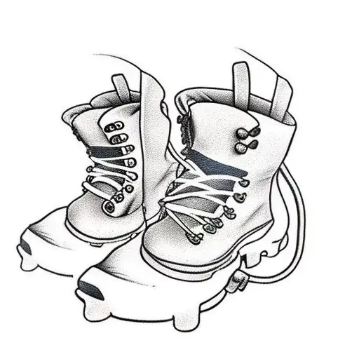 Stethoscope wrapped around a hiking boot tattoo design idea