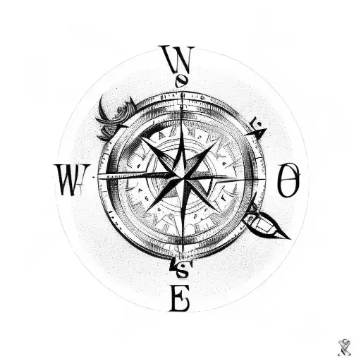 Broken Compass tattoo design idea