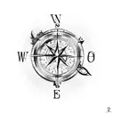 Broken Compass tattoo design idea