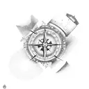 Broken Compass tattoo design idea