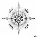 Broken Compass tattoo design idea