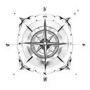 Broken Compass tattoo design idea