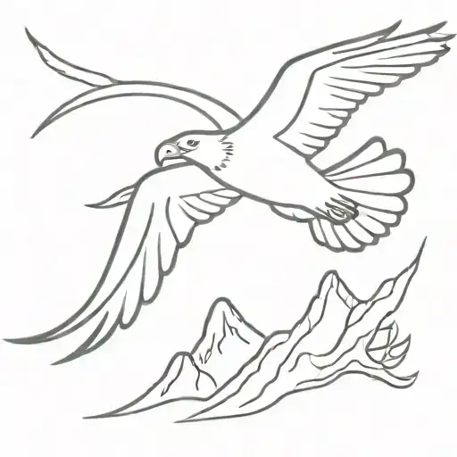 eagle soaring tattoo design idea