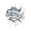 signe astrologique poisson en forme de vague tattoo design idea