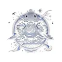signe astrologique poisson en forme de vague tattoo design idea