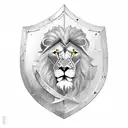 Lion and crusader shield tattoo design idea
