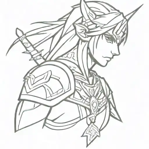 Zelda: Twilight Princess line art tattoo tattoo design idea