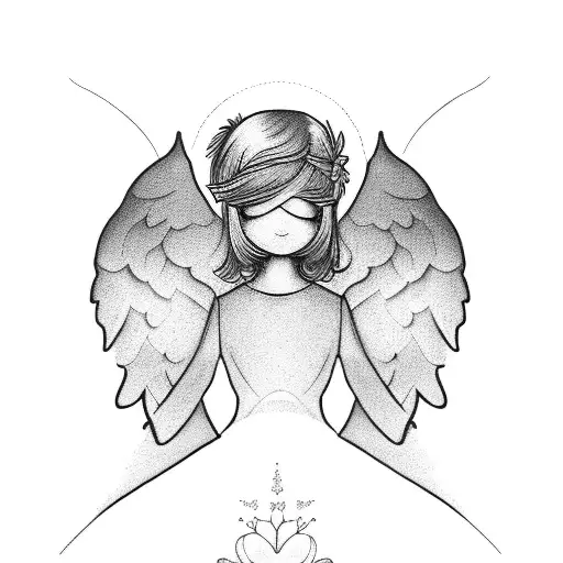 rip angel grandma tattoo design idea