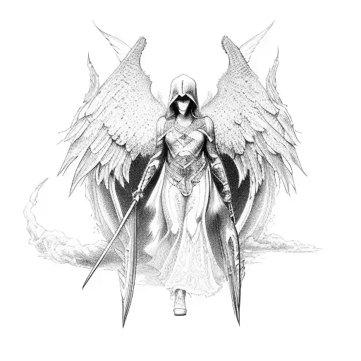 archangel azrael tattoo design idea