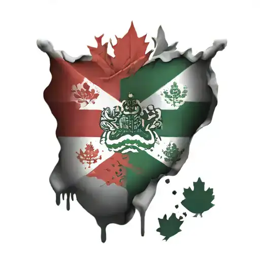 Canada mexico flag tattoo design idea