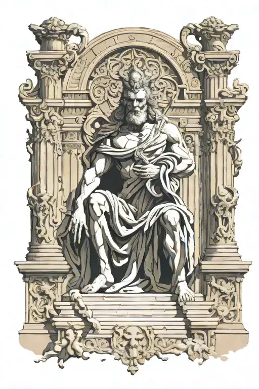 Greek God Hades guarding the gates to the underworld tattoo design idea