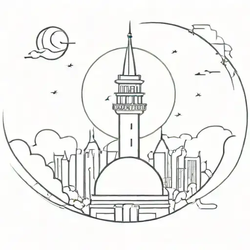 Galata tower and Moon's tattoo design idea