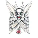 angel and demon mischievous  tattoo design idea