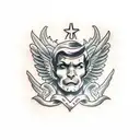 angel and demon mischievous  tattoo design idea