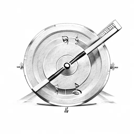 A weightlifting barbell with musical notes as the weights tattoo design idea