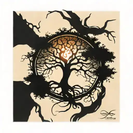 yggdrasil tree of life tattoo design idea